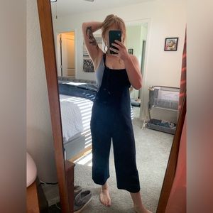 Madewell Wide Leg Cropped Knit Overalls XS